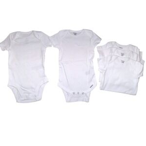 Gerber & Carter's Baby Onesie Lot 3–6 Months White Short Sleeve NWOT (5)